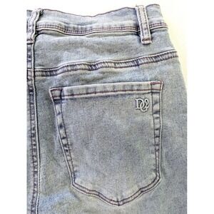 Diane Gilman DG2 Womens 2T Light Wash Skinny Jeans Purple Stitching Tall Stretch
